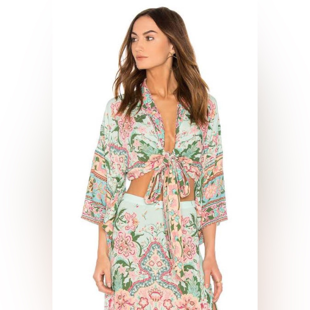 Spell Lotus Cropped Kimono Robe Top - Picture 3 of 10